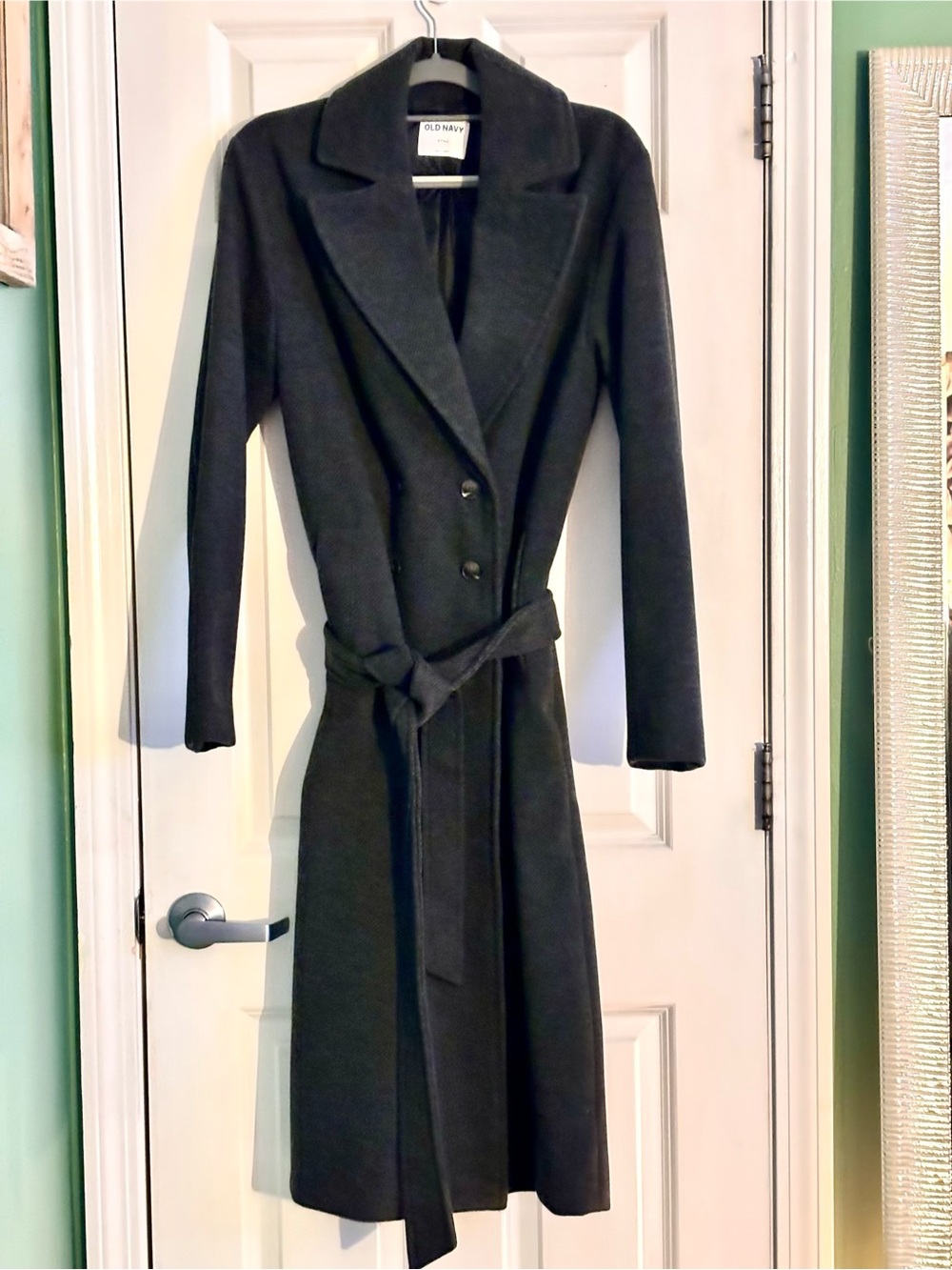 Old Navy dark grey Long Wool-Blend Coat new without tags.